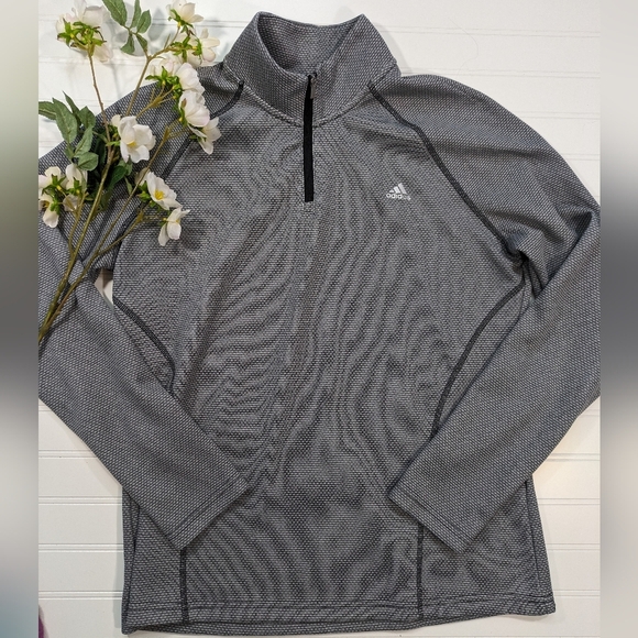 Adidas Gold Gray Quarter Zip Pullover - Picture 1 of 2